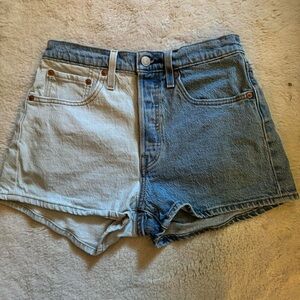 Levi's Blue and Cream Jean Shorts